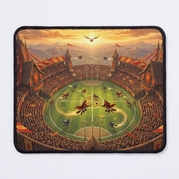 Item preview, Magical Broom Sport Match in Stadium - Golden Snitch Fantasy Art designed and sold by KreonaTime.