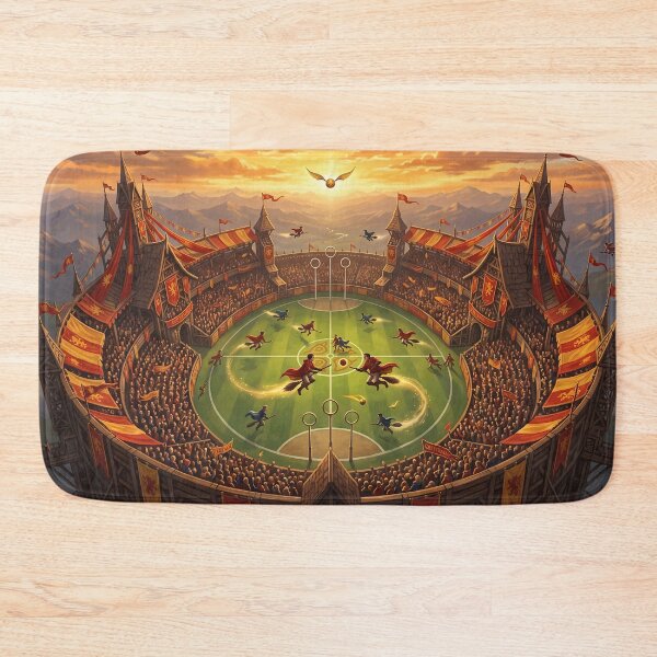 Item preview, Magical Broom Sport Match in Stadium - Golden Snitch Fantasy Art designed and sold by KreonaTime.