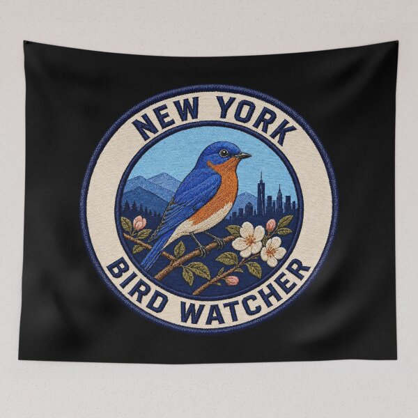 Item preview, New York Bird Watcher – Eastern Bluebird Patch designed and sold by The-Drip-Studio.