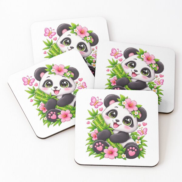 Item preview, Bamboo Panda – Cute Kawaii Panda with Flowers designed and sold by JPCuteDesign.