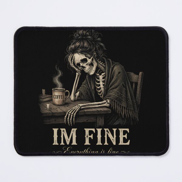 Item preview, I'm Fine Everything Is Fine Skeleton Coffee designed and sold by w66aboo.