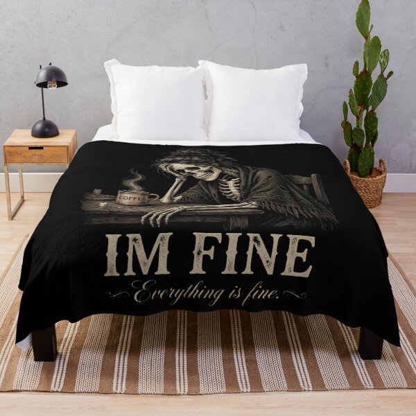 Item preview, I'm Fine Everything Is Fine Skeleton Coffee designed and sold by w66aboo.