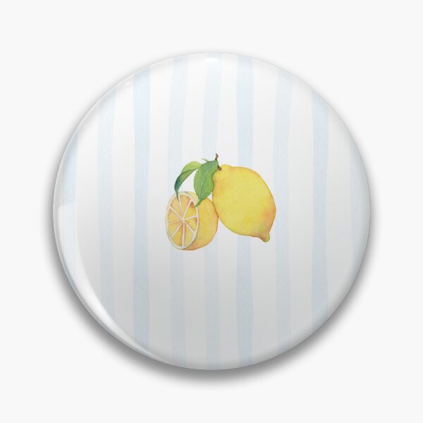 Item preview, Watercolor Lemon Pattern with Soft Blue Stripes designed and sold by Harsha Pinjani.