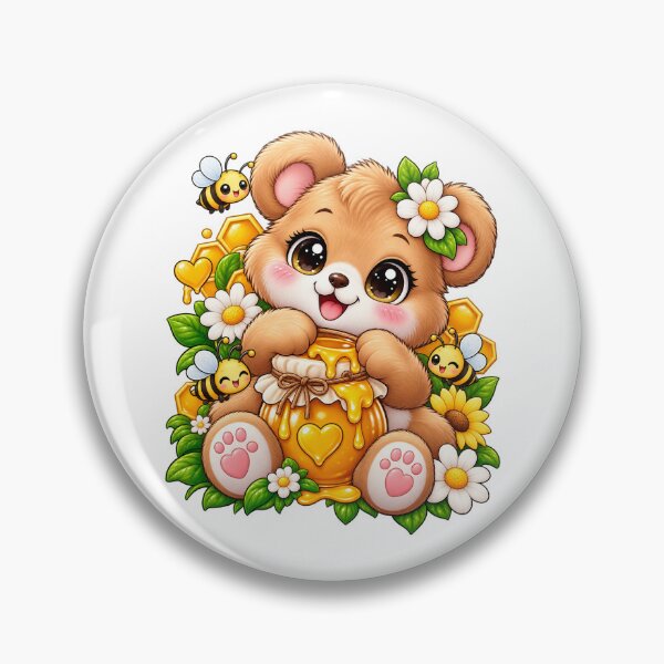 Item preview, Honey Bear – Cute Kawaii Bear with Honey Jar designed and sold by JPCuteDesign.