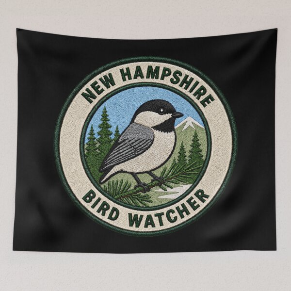 Item preview, New Hampshire Bird Watcher – Black-Capped Chickadee Patch designed and sold by The-Drip-Studio.