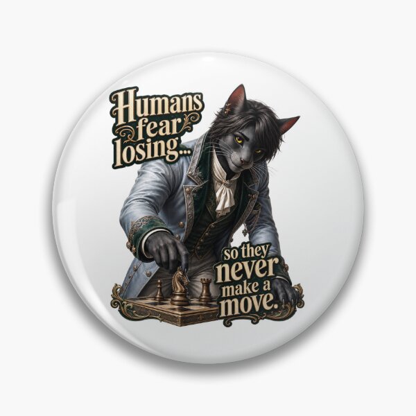 Item preview, Fear of Losing – Philosophical Cat Quote designed and sold by VolkovaLenaArt.