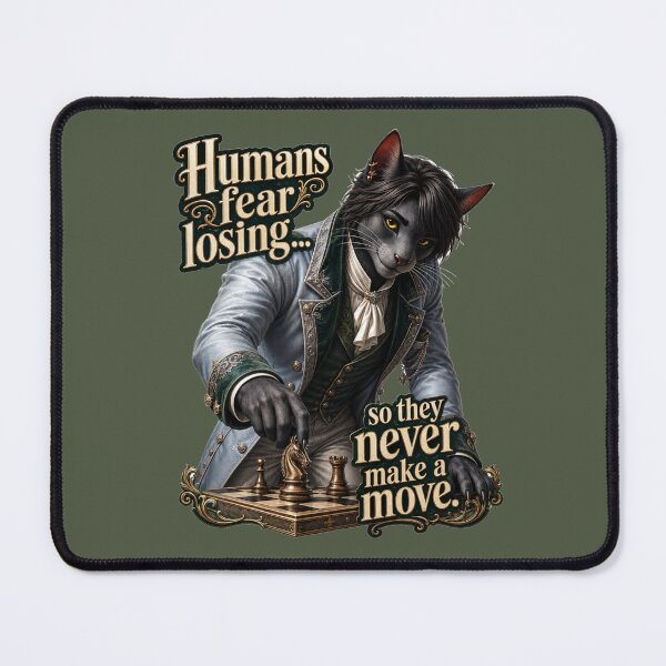 Item preview, Fear of Losing – Philosophical Cat Quote designed and sold by VolkovaLenaArt.