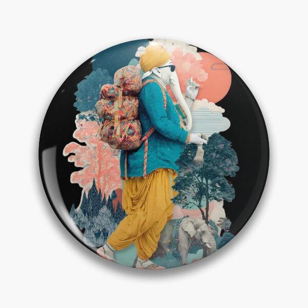 Item preview, Cool Walking Hiking Elephant Teal Cloak Mountain Papercut Art designed and sold by PANNARUK THAILAND.