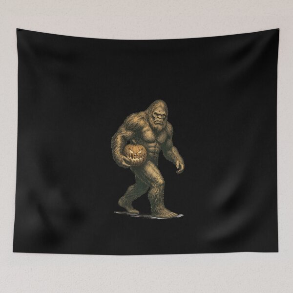 Item preview, Halloween Bigfoot Pumpkin Forest Sasquatch designed and sold by w66aboo.