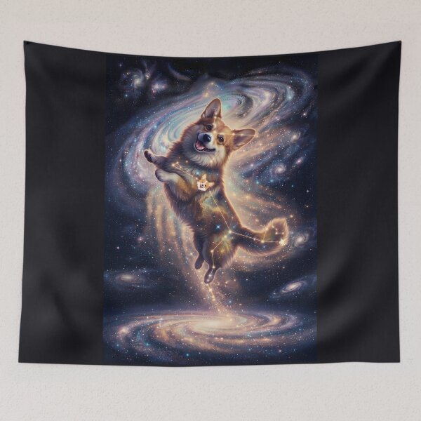 Item preview, Cosmic Corgi: The Happy Jumper & Heart Booty Nebula designed and sold by SOOstudio73.