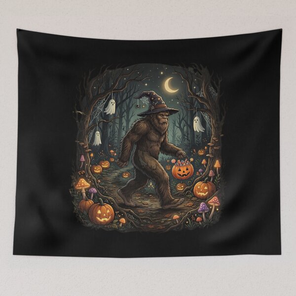 Item preview, Copy of Halloween Bigfoot Pumpkin Forest Sasquatch  designed and sold by w66aboo.