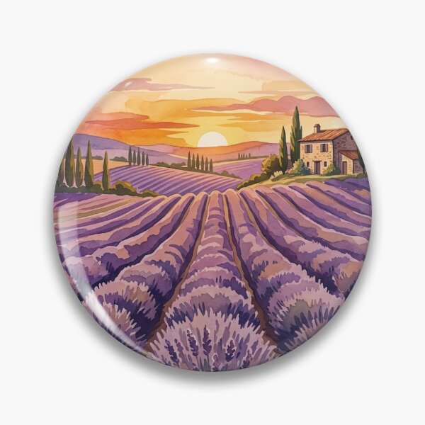 Item preview, Dreamy Provence Lavender Field Watercolour Art designed and sold by Kawaii Corner .