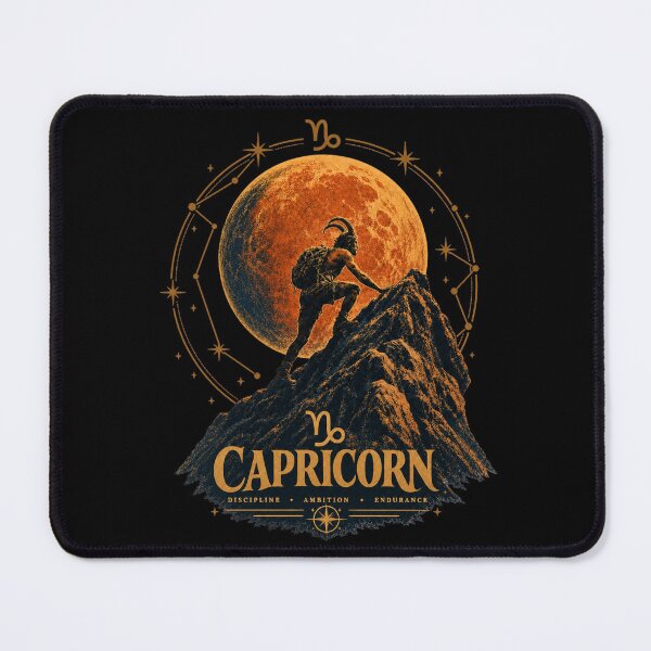 Item preview, Capricorn Zodiac Mountain Climber Blood Moon Design | Discipline Ambition Endurance T-Shirt & Sticker designed and sold by Cary-s.