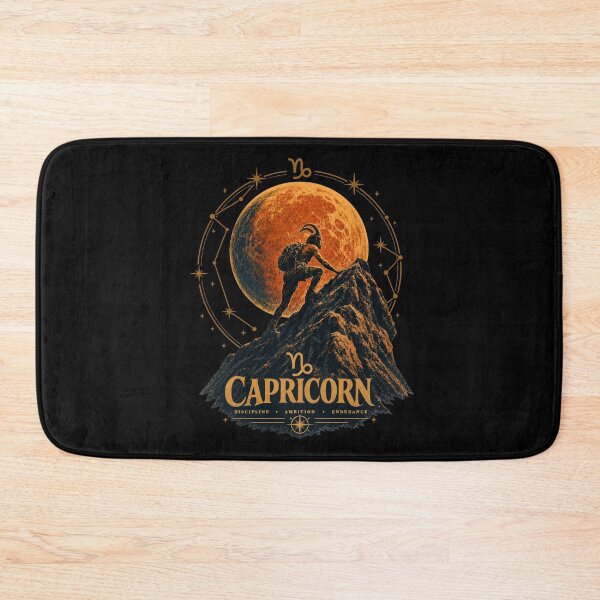Item preview, Capricorn Zodiac Mountain Climber Blood Moon Design | Discipline Ambition Endurance T-Shirt & Sticker designed and sold by Cary-s.