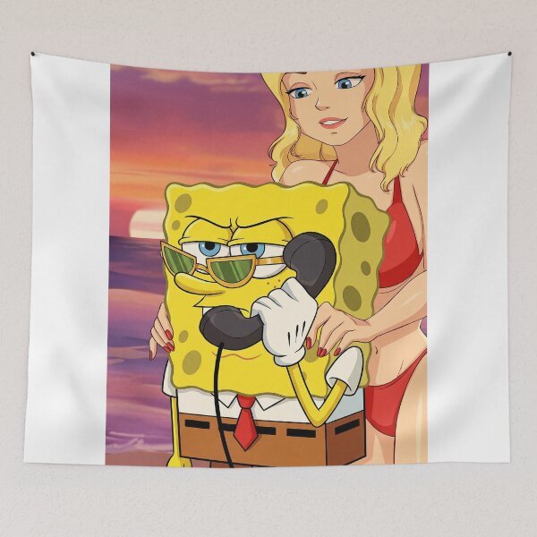 Item preview, Yellow Sponge Beach Sunset Cartoon designed and sold by beastmaster6.