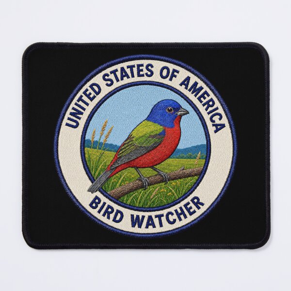 Item preview, United States Bird Watcher – Painted Bunting Birder Patch designed and sold by The-Drip-Studio.