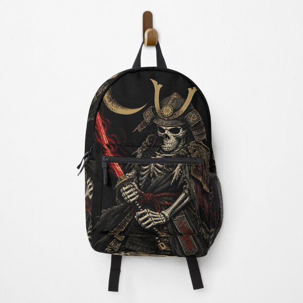 Item preview, Japanese Skeleton Samurai - Undead Warrior Ukiyo-e Red Katana Dark Art designed and sold by GrinGalore.