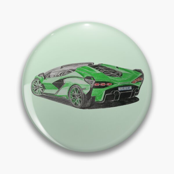 Item preview, Green Supercar Hand Drawn Colored Pencil Sketch designed and sold by URSM.