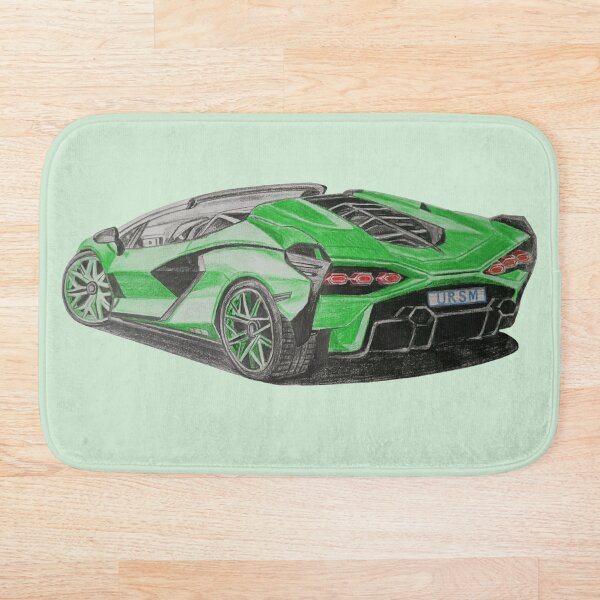 Artikelvorschau, Grüne Supercar-Skizze, handgezeichnet mit Buntstiften entworfen und verkauft von URSM.