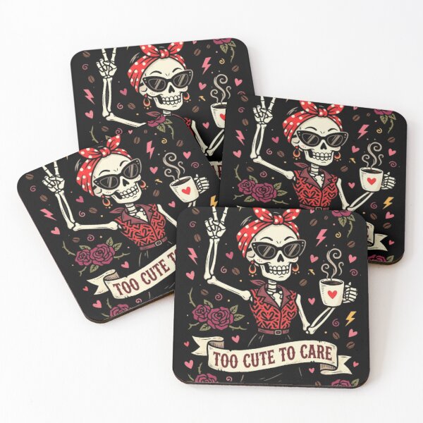 Item preview, Too Cute to Care Funny Skeleton Messy Bun Graphic  designed and sold by w66aboo.