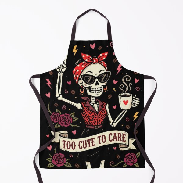 Item preview, Too Cute to Care Funny Skeleton Messy Bun Graphic designed and sold by w66aboo.