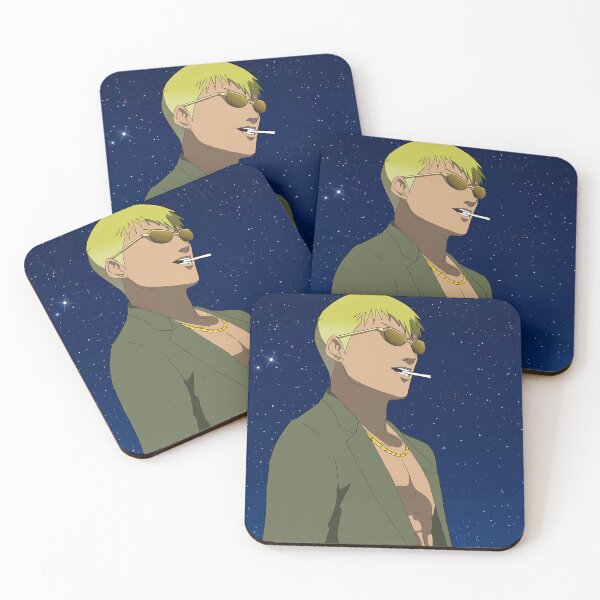 Item preview, Retro Anime Blonde Guy in Suit Night Sky designed and sold by KMNVibes.