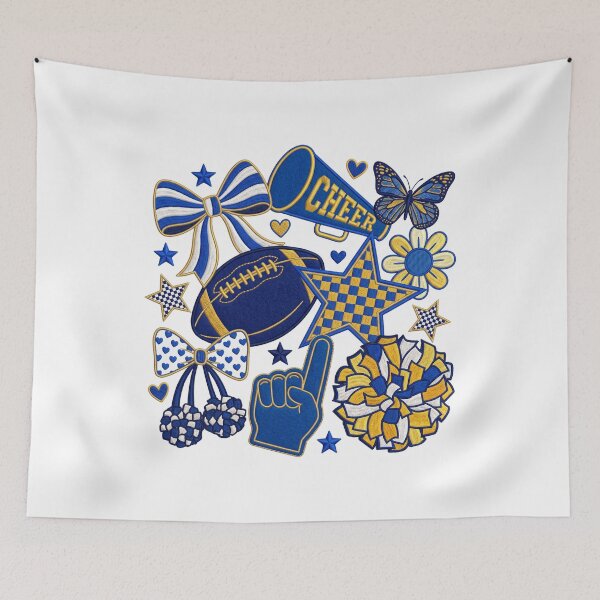 Item preview, Blue & Cheer Football Game Day Retro Coquette Bow designed and sold by hemagamo.