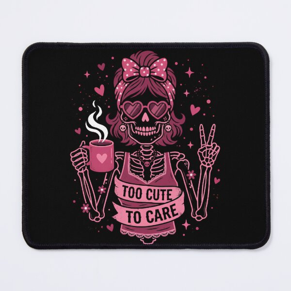 Item preview, Copy of Too Cute to Care Funny Skeleton Messy Bun Graphic designed and sold by w66aboo.