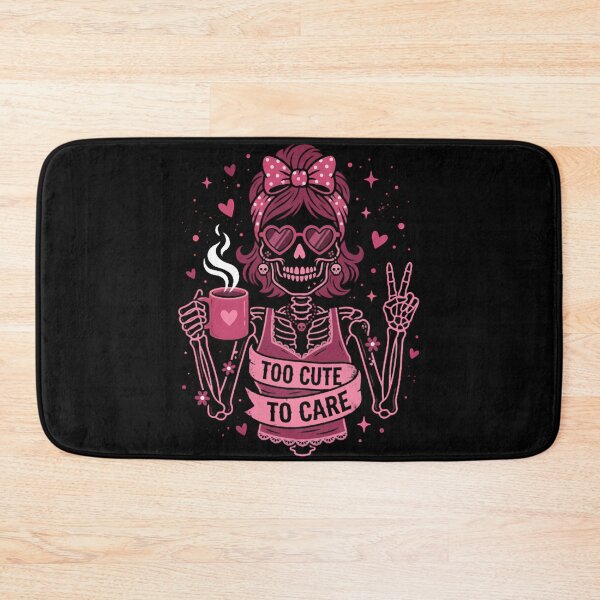 Item preview, Copy of Too Cute to Care Funny Skeleton Messy Bun Graphic  designed and sold by w66aboo.