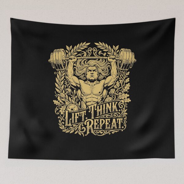 Item preview, Lift Think Repeat Gym Philosopher designed and sold by macadolie.