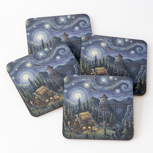 Item preview, Gravity Falls Starry Night Fantasy Landscape designed and sold by Bad-Decisions-Designs.