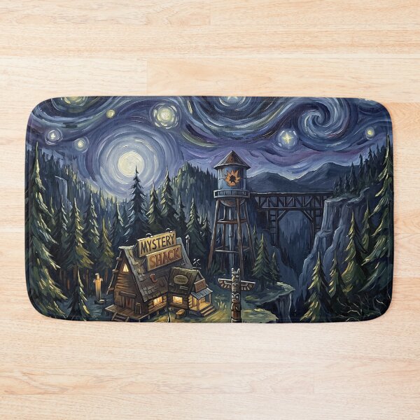 Item preview, Gravity Falls Starry Night Fantasy Landscape designed and sold by Bad-Decisions-Designs.