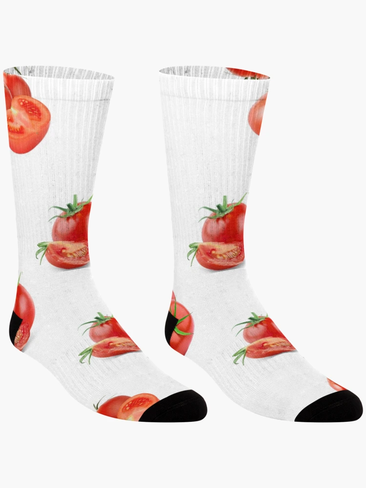 Aperçu 3 sur 5. Chaussettes avec l'œuvre Tomates Fraîches Rouges créée et vendue par LinkFamilyStore.