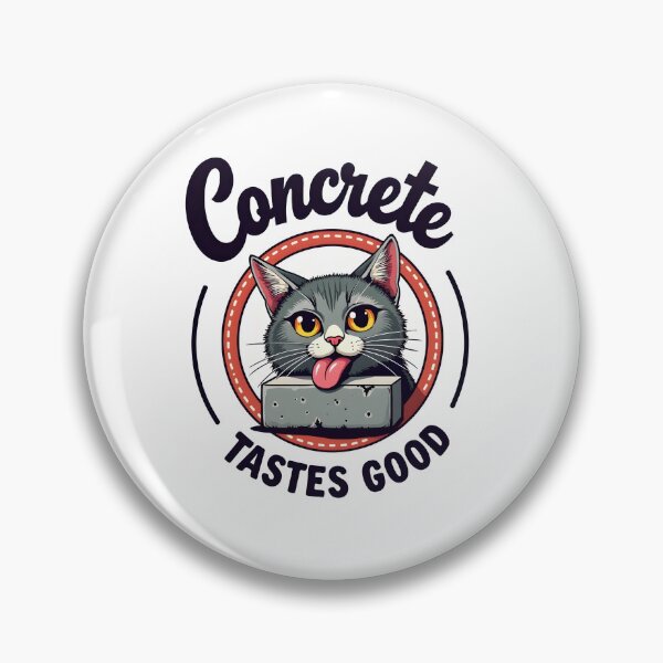 Item preview, I eat cement concrete tastes good funny meme cat cartoon designed and sold by Panya-Design.