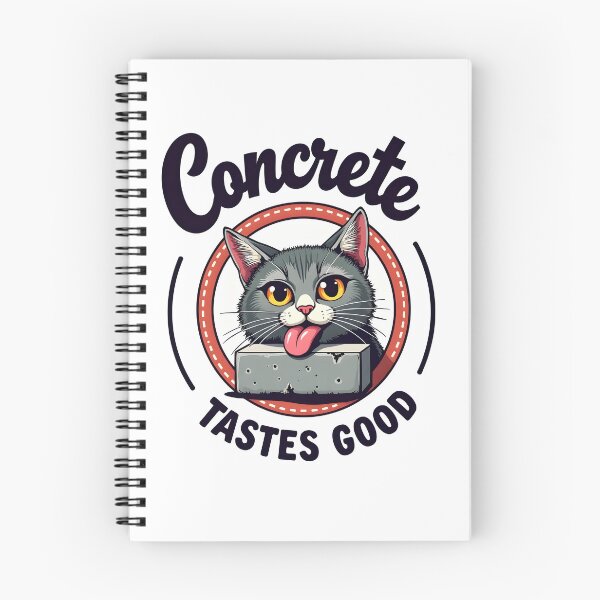 Item preview, I eat cement concrete tastes good funny meme cat cartoon designed and sold by Panya-Design.