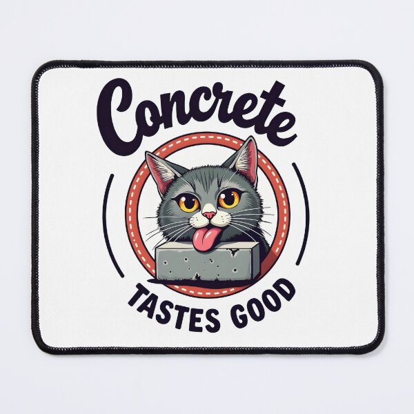 Item preview, I eat cement concrete tastes good funny meme cat cartoon designed and sold by Panya-Design.