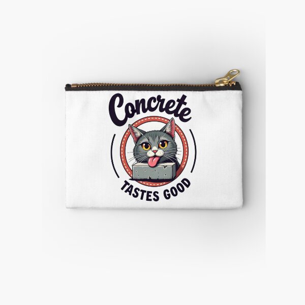 Item preview, I eat cement concrete tastes good funny meme cat cartoon designed and sold by Panya-Design.