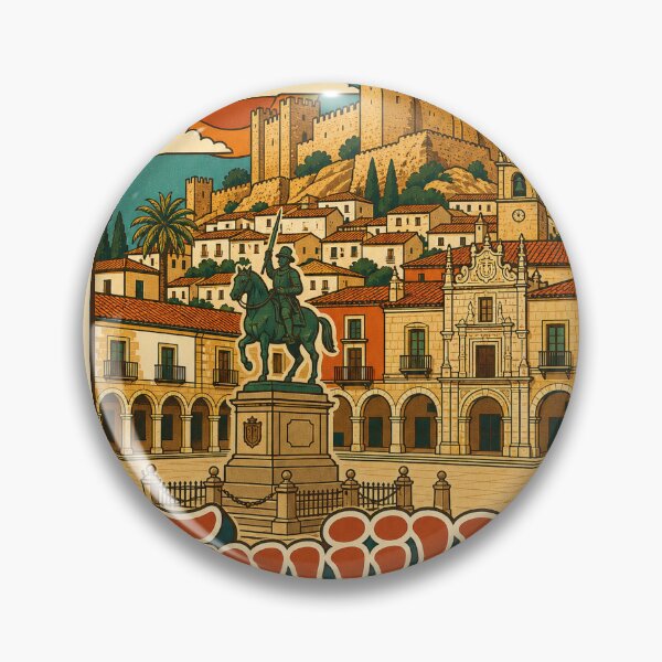 Item preview, Trujillo Spain Travel Souvenir - Retro Illustration designed and sold by VisualArtsOasis.