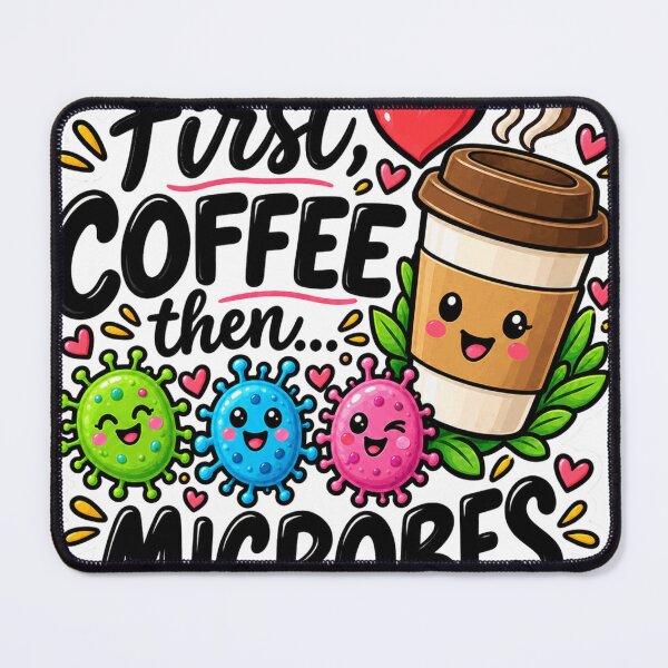Item preview, First Coffee Then Microbes Funny Microbiology designed and sold by Oualibaddas.