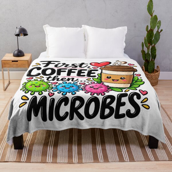 Item preview, First Coffee Then Microbes Funny Microbiology designed and sold by Oualibaddas.