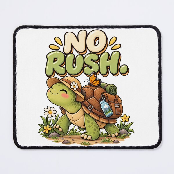Item preview, No Rush. – Cute Happy Turtle Cartoon Design designed and sold by Kiinaaa.