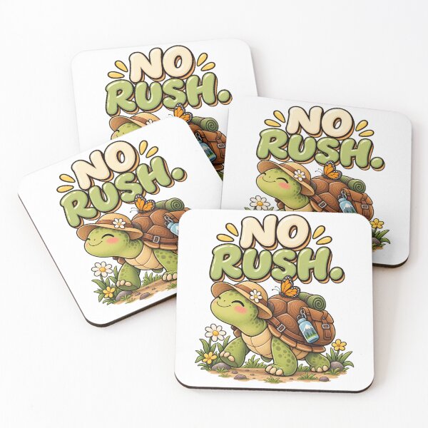 Item preview, No Rush. – Cute Happy Turtle Cartoon Design designed and sold by Kiinaaa.