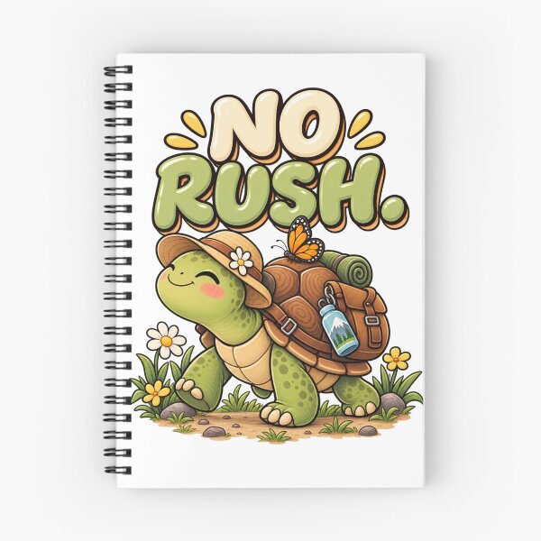 Item preview, No Rush. – Cute Happy Turtle Cartoon Design designed and sold by Kiinaaa.