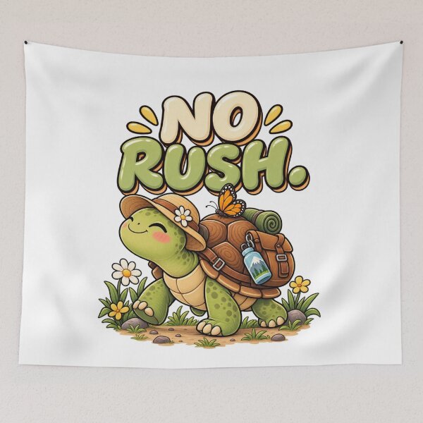 Item preview, No Rush. – Cute Happy Turtle Cartoon Design designed and sold by Kiinaaa.