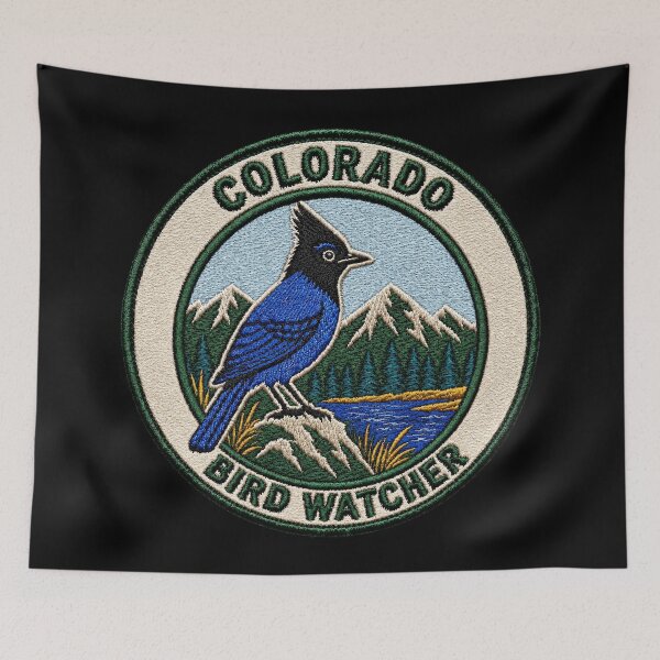 Item preview, Colorado Bird Watcher – Steller’s Jay Mountain Patch designed and sold by The-Drip-Studio.