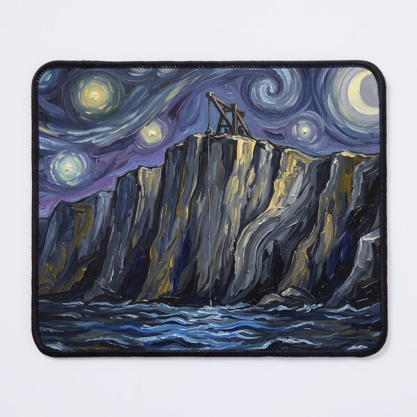 Item preview, Cliffs of Insanity Starry Night Fantasy Landscape designed and sold by Bad-Decisions-Designs.
