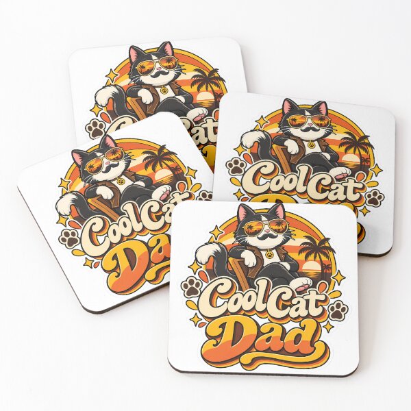 Item preview, Retro Cool Cat Dad 70s Aesthetic designed and sold by Stickers Hub HUB.