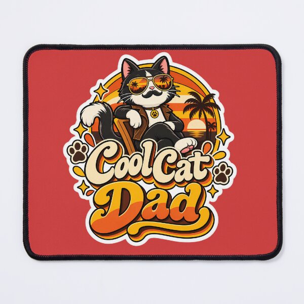 Item preview, Retro Cool Cat Dad 70s Aesthetic designed and sold by Stickers Hub HUB.