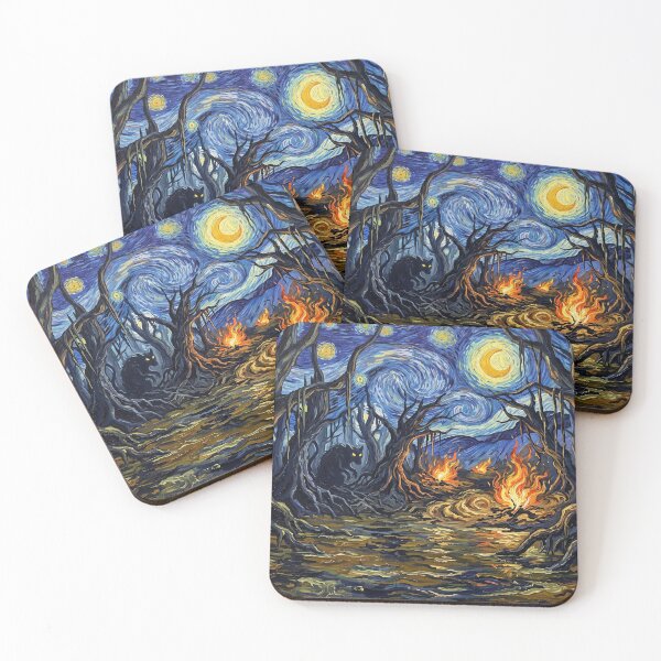 Item preview, Fire Swamp Starry Night Fantasy Landscape designed and sold by Bad-Decisions-Designs.