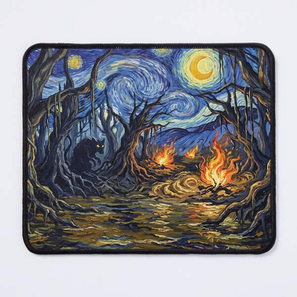 Item preview, Fire Swamp Starry Night Fantasy Landscape designed and sold by Bad-Decisions-Designs.